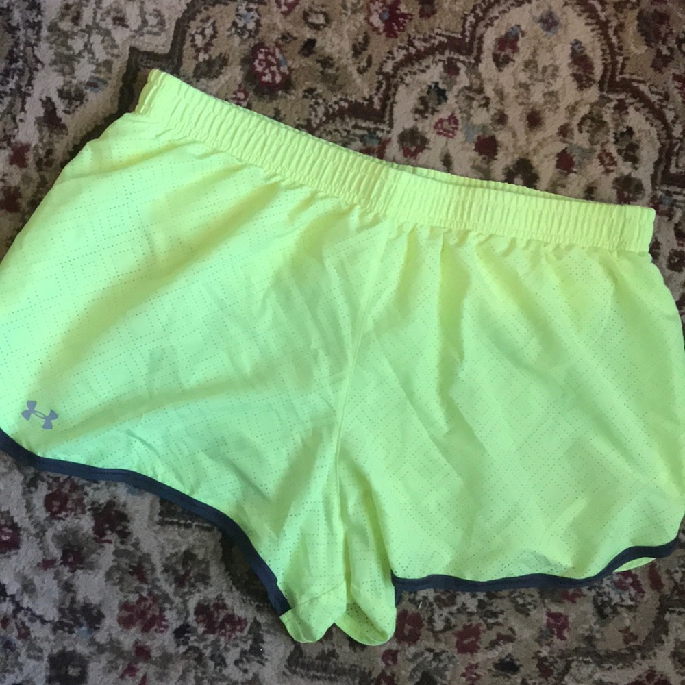 Neon Yellow Under Armour Running Shorts